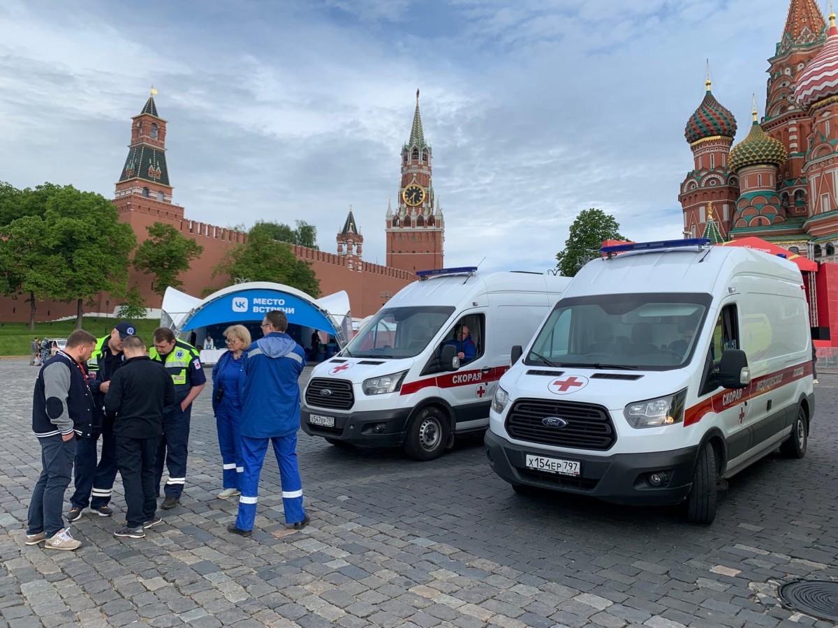Москва, 28 мая 2022 года. Дежурство скорой помощи «Формула 03» на забеге «Бегущие сердца».